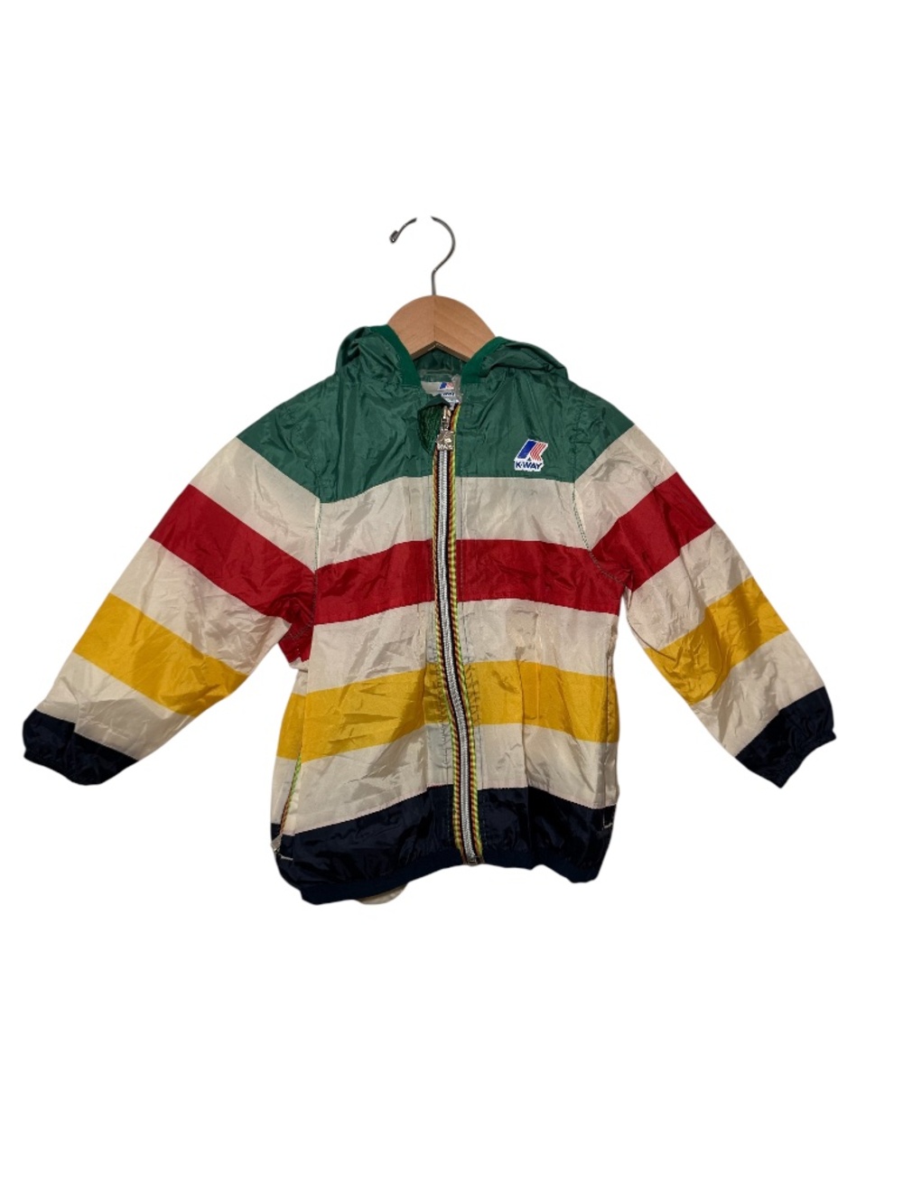 K-WAY HBC stripe white/red/green/blue windbreaker jacket - 24 months
